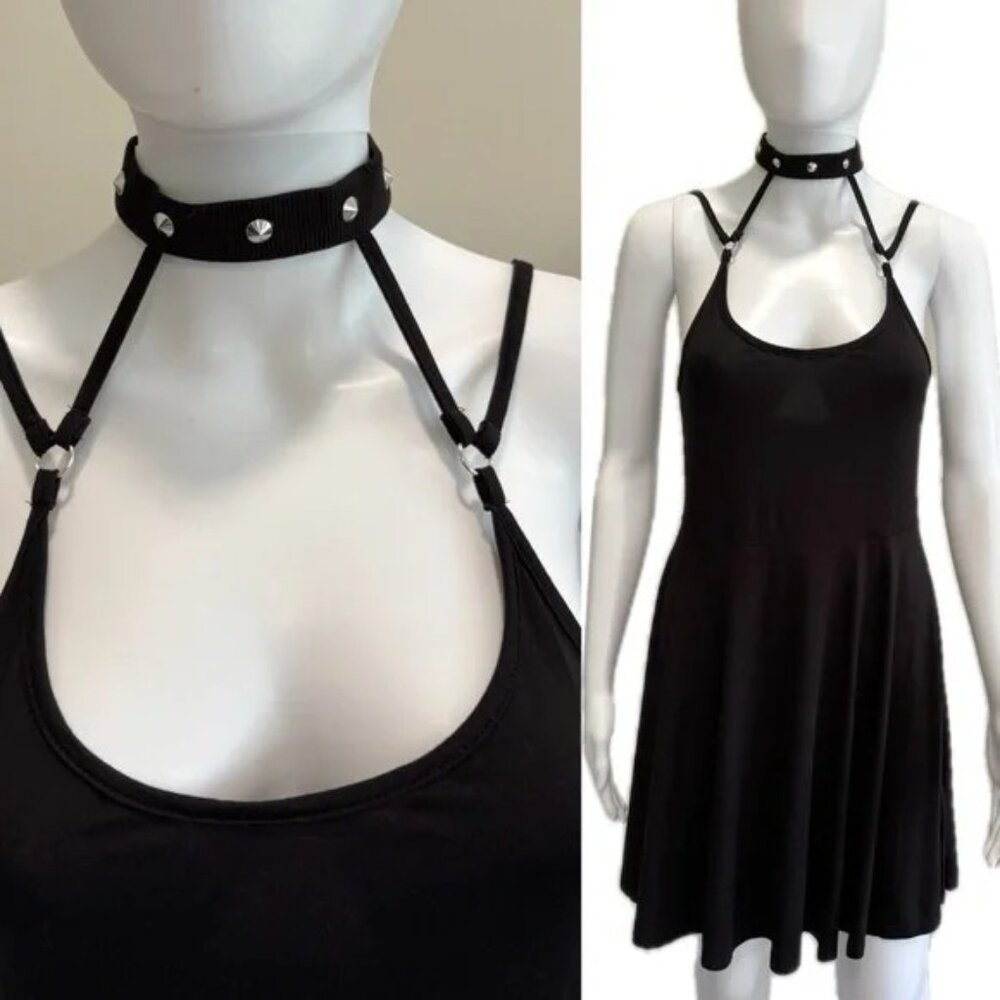Killstar Studded Choker Halter Skater Dress Size XL (fit Large)